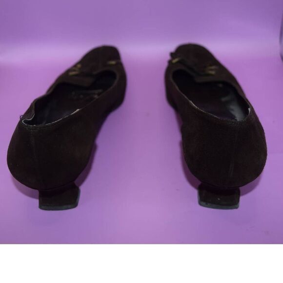 Stuart Weitzman Brown Velvet Square Toe Kitten Heel - 10.5 - Picture 3 of 5